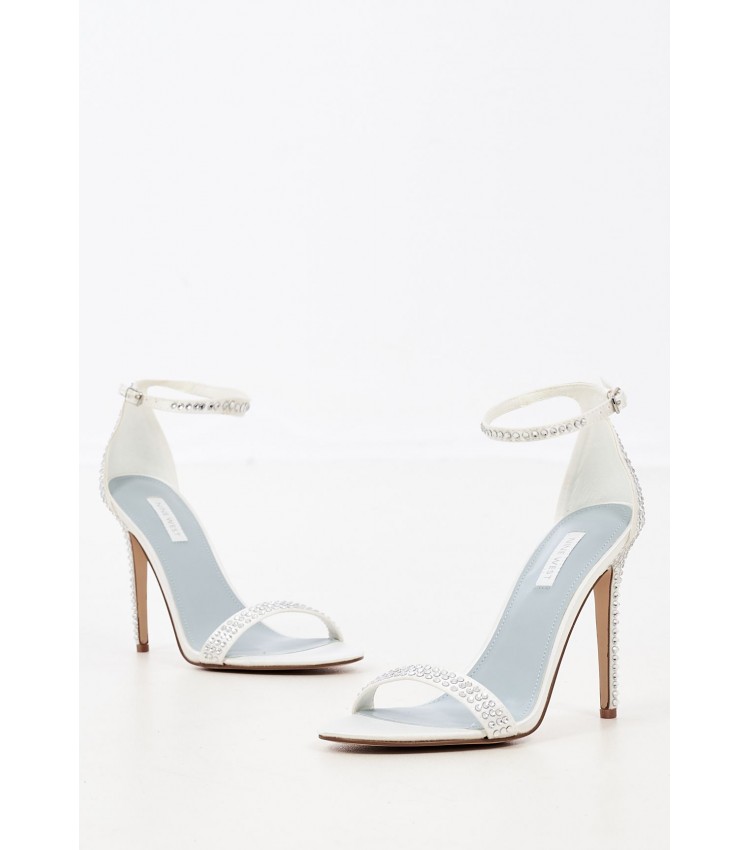 Women Sandals Toria7 White Saten Nine West