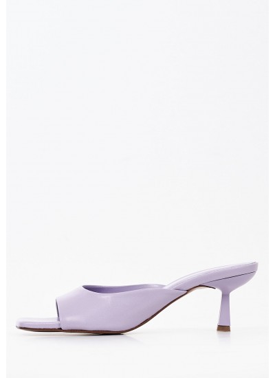 Γυναικεία Mules Zania.Strip Ασημί Δέρμα Carmens