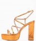 Women Sandals 92.802 Orange Leather MAKIS KOTRIS