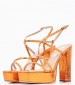 Women Sandals 92.802 Orange Leather MAKIS KOTRIS