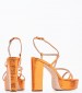 Women Sandals 92.802 Orange Leather MAKIS KOTRIS