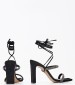 Women Sandals 96.904 Black Suede Leather MAKIS KOTRIS