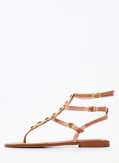 Γυναικεία Flats K.702 Ταμπά Δέρμα Makis Kotris