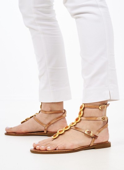 Γυναικεία Flats K.702 Ταμπά Δέρμα Makis Kotris