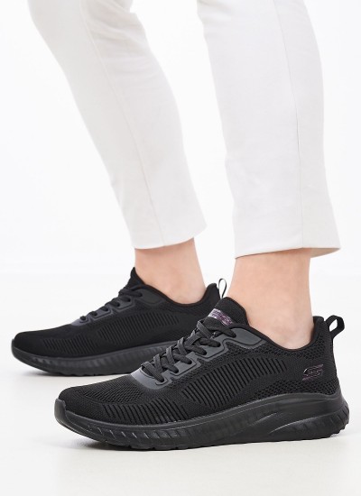 Women Casual Shoes 77200 Black ECOleather Skechers