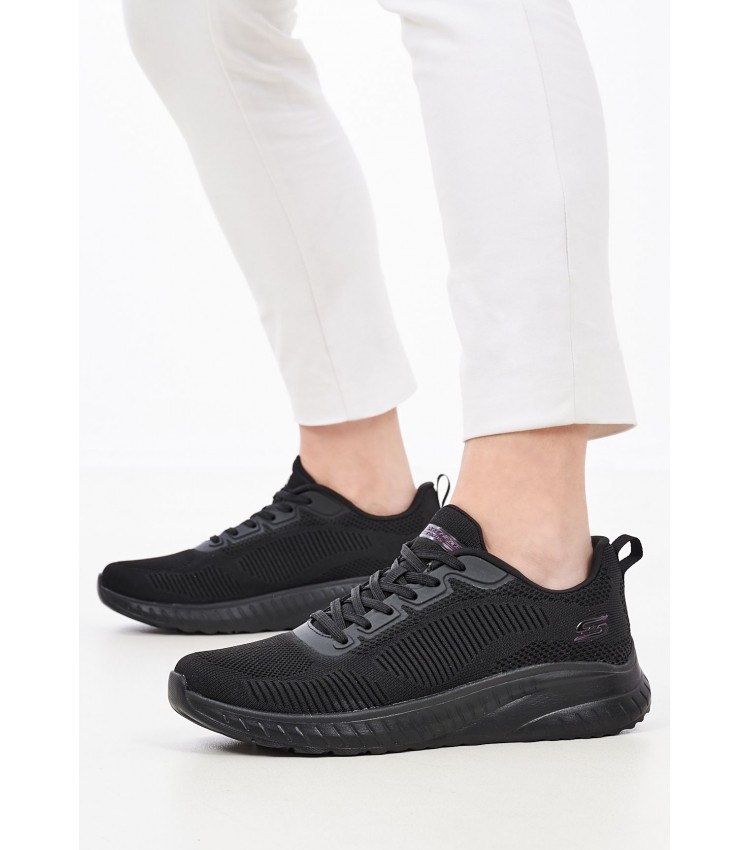 Women Casual Shoes 117209 Black Fabric Skechers