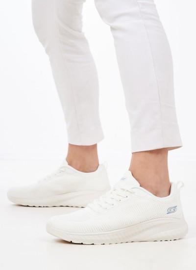 Γυναικεία Παπούτσια Casual 117209 Άσπρο 'Υφασμα Skechers