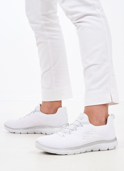 Γυναικεία Παπούτσια Casual 149036 Άσπρο Ύφασμα Skechers