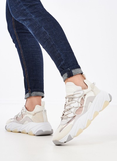 Γυναικεία Παπούτσια Casual Extra.Bis Άσπρο Δέρμα Ash