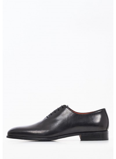 Men Shoes 106A Black Leather Perlamoda