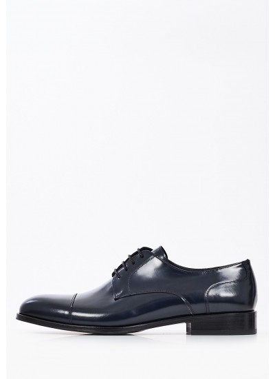 Men Shoes 3944.P DarkBlue Leather Perlamoda