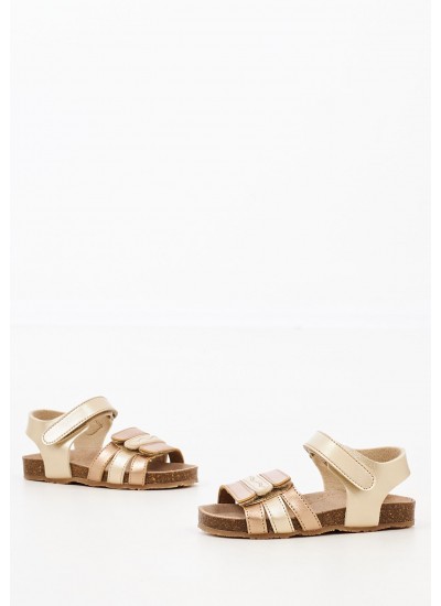 Kids Flip Flops & Sandals Korpeps Gold Leather Mood