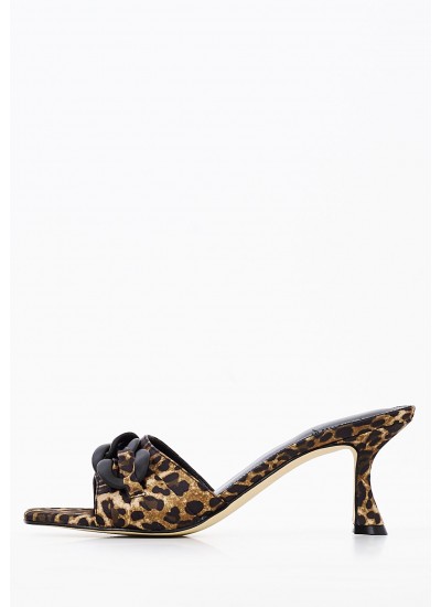 Γυναικεία Mules Zania.Strip Ασημί Δέρμα Carmens