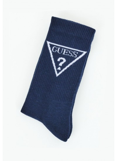 Ανδρικές Κάλτσες Sport.Socks Σκούρο Μπλε Βαμβάκι Guess