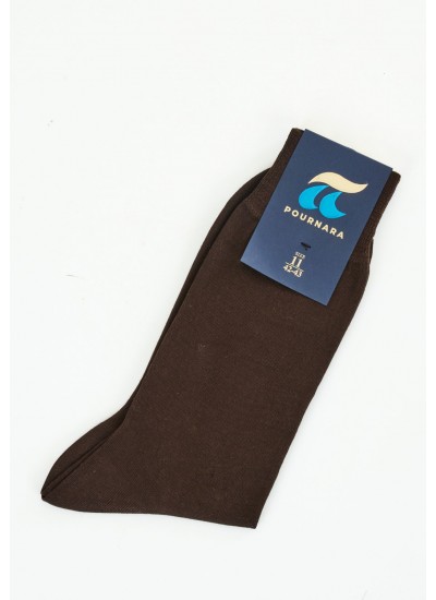 Men Socks 110 Brown Cotton Pournara