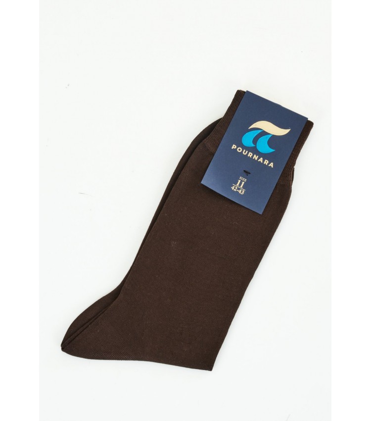 Men Socks 110 Brown Cotton Pournara