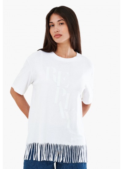 Women T-Shirts - Tops Dry.Jersey White Cotton Replay