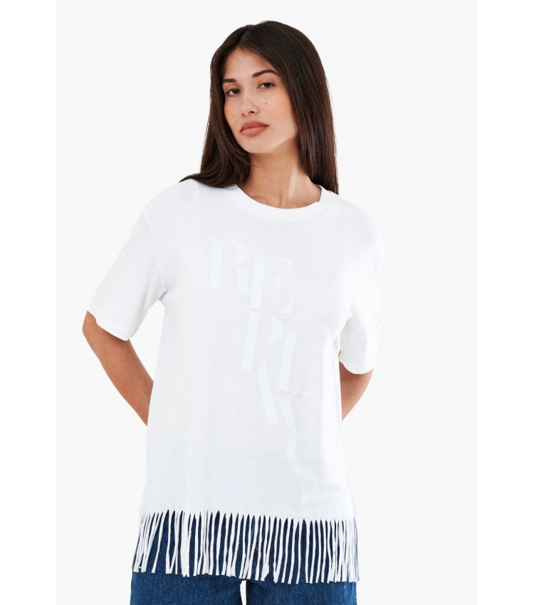 Women T-Shirts - Tops Dry.Jersey White Cotton Replay