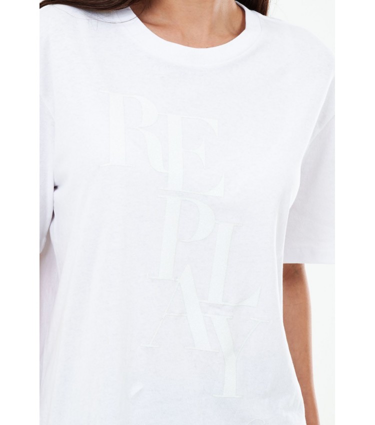 Women T-Shirts - Tops Dry.Jersey White Cotton Replay