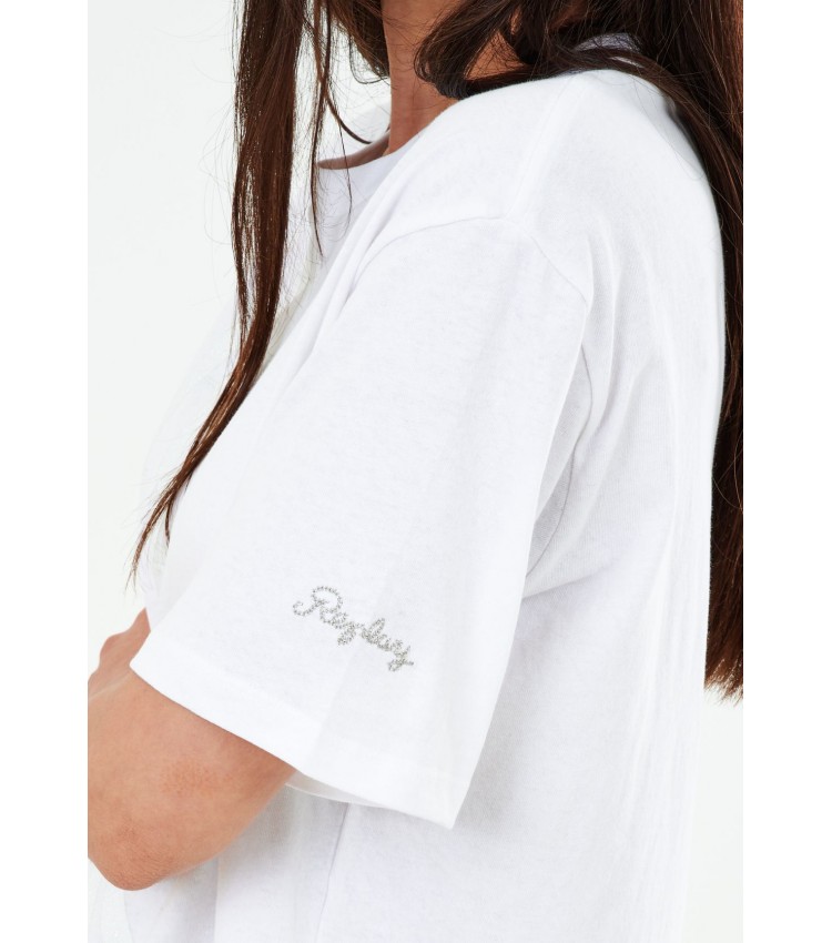 Women T-Shirts - Tops Dry.Jersey White Cotton Replay