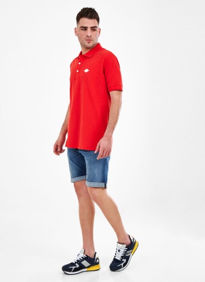 Ανδρικές Μπλούζες Garment.Piquet Κόκκινο Βαμβάκι Replay