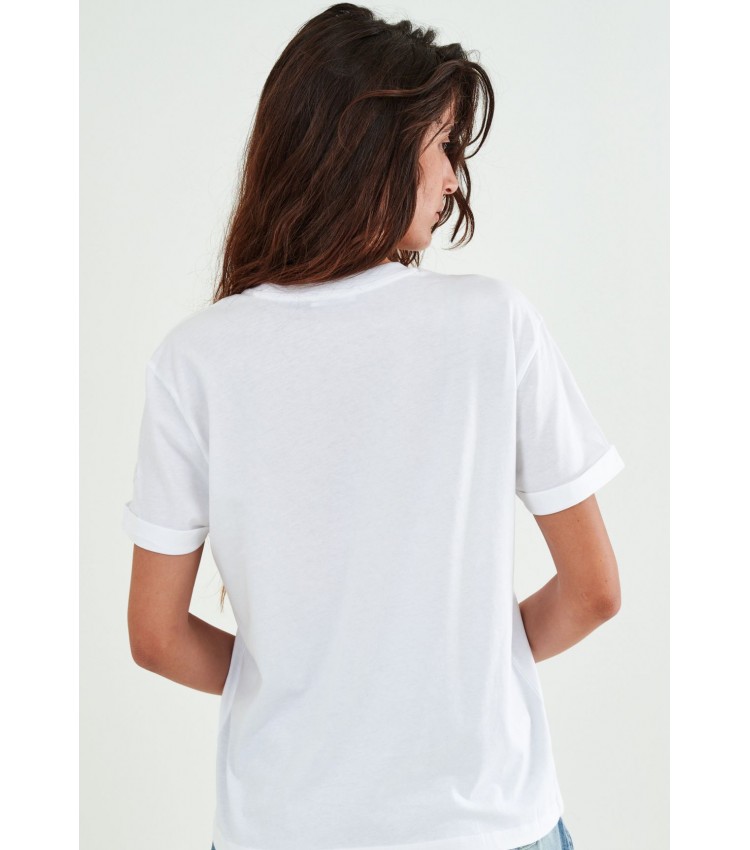 Γυναικείες Μπλούζες - Τοπ Gt.Jersey Άσπρο Βαμβάκι Replay