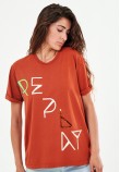 Women T-Shirts - Tops Gt.Jersey Red Cotton Replay