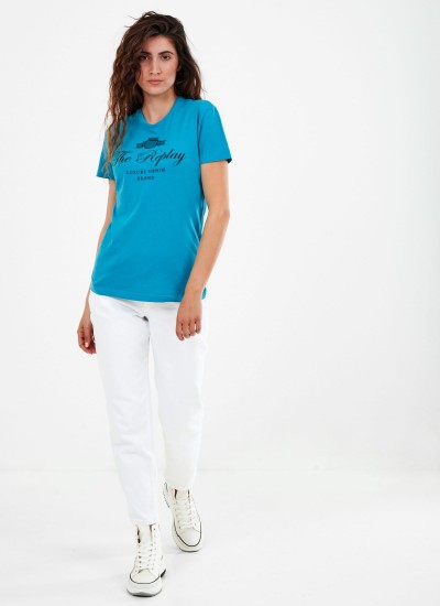 Women T-Shirts - Tops Cttn.Jersey White Cotton Replay