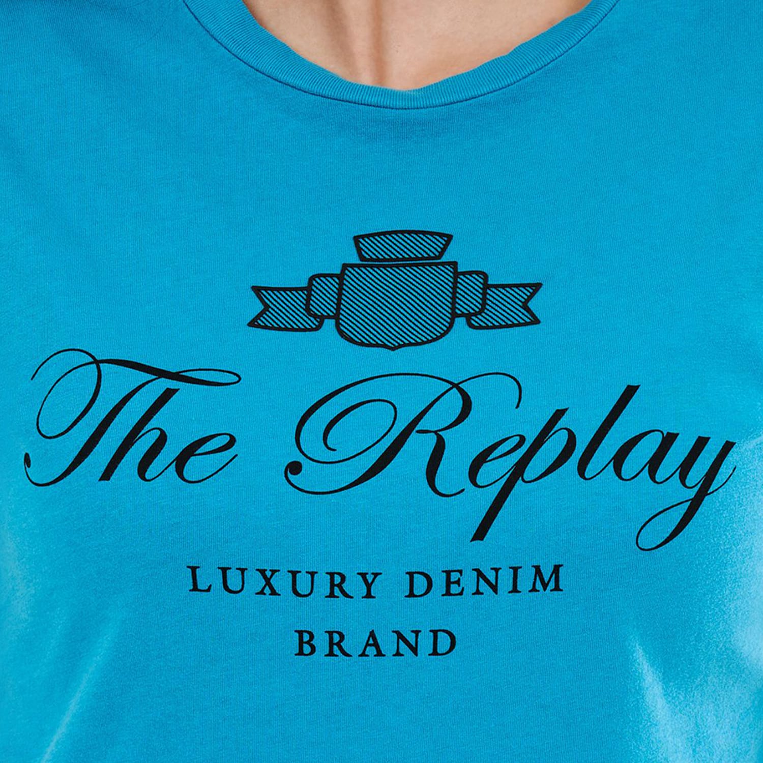 Γυναικείες Μπλούζες - Τοπ Light.Cotton Μπλε Βαμβάκι Replay Μπλούζες - Τοπ Replay Light.Cotton-Blue