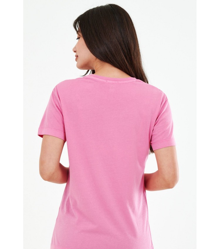 Women T-Shirts - Tops Light.Cotton Pink Cotton Replay