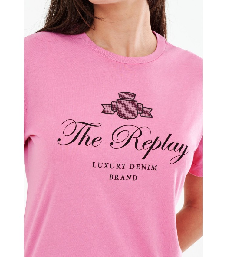 Women T-Shirts - Tops Light.Cotton Pink Cotton Replay