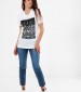 Women T-Shirts - Tops Pattern.Jersey White Cotton Replay
