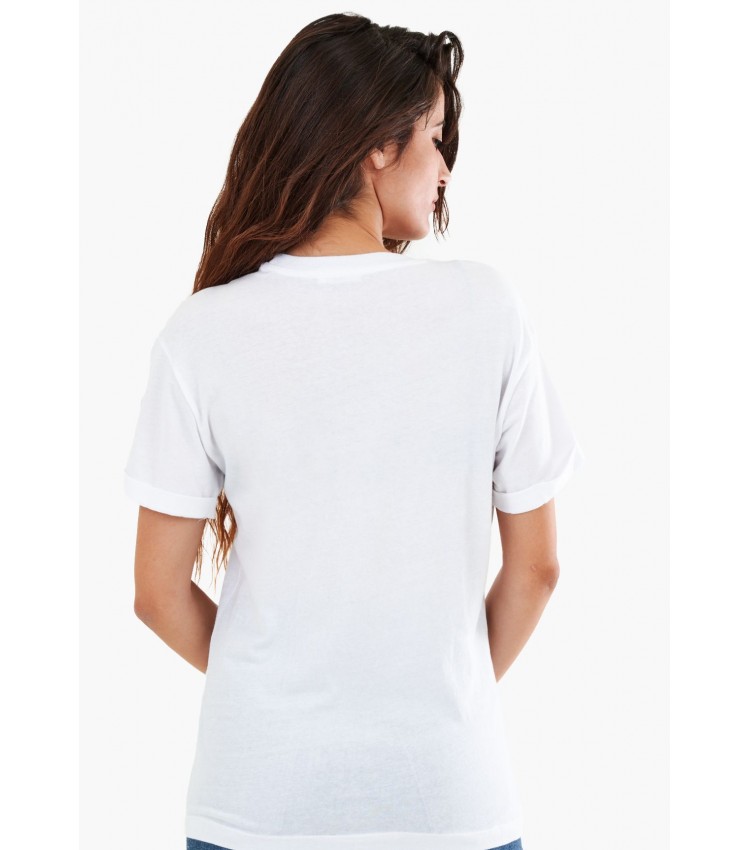 Women T-Shirts - Tops Pattern.Jersey White Cotton Replay