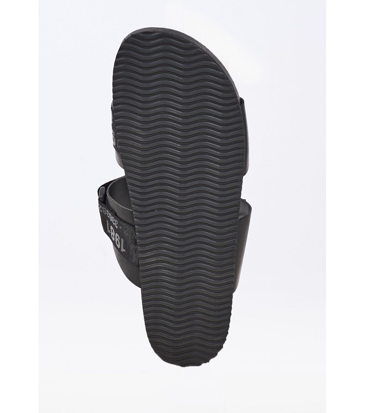 Men Flip Flops & Sandals Ulisse.Tape Black Eco-Leather Replay