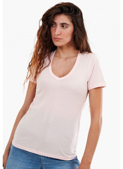 Women T-Shirts - Tops V.Jersey Pink Cotton Replay