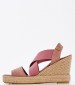 Women Platforms High Silvia Pink Leather Verbenas