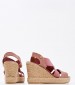 Women Platforms High Silvia Pink Leather Verbenas