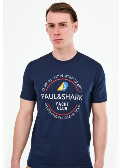 Ανδρικές Μπλούζες Stretch.Reflex Μπλε Βαμβάκι Paul & Shark