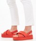 Women Platforms Low 75111 Red Leather Vice