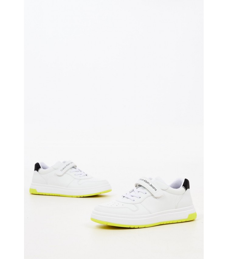 Kids Casual Shoes Ck.Velcro White ECOleather Calvin Klein
