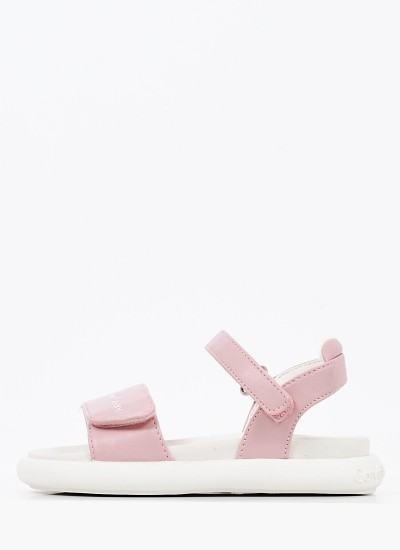 Παιδικές Σαγιονάρες & Πέδιλα Pinky.Velc Ροζ ECOleather Calvin Klein