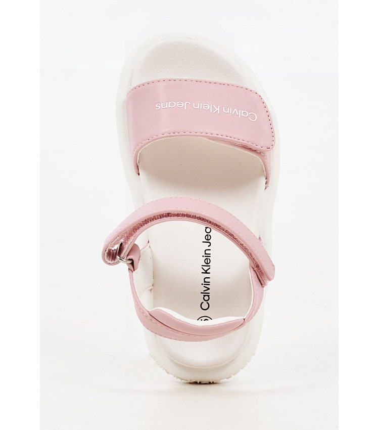 Kids Flip Flops & Sandals Pinky.Velc Pink ECOleather Calvin Klein
