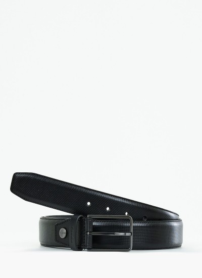 Ανδρικές Ζώνες Slim.Frame Μαύρο Δέρμα Calvin Klein