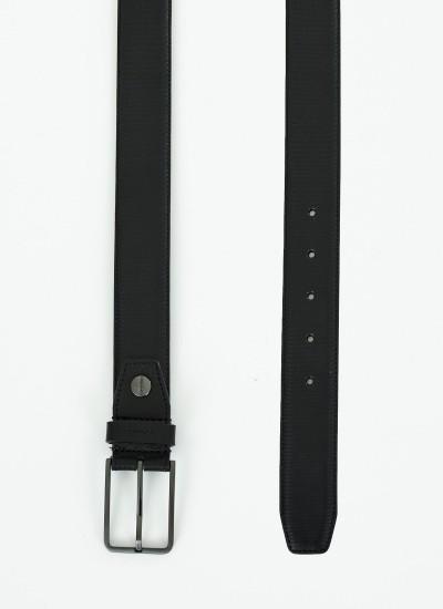Ανδρικές Ζώνες Slim.Frame Μαύρο Δέρμα Calvin Klein