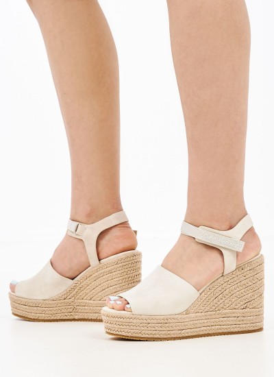 Women Sandal High Mamba.Pat Beige Shiny Leather Jeffrey Campbell