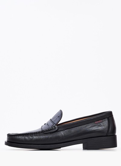 Men Moccasins 347300 Black Leather Sea and City