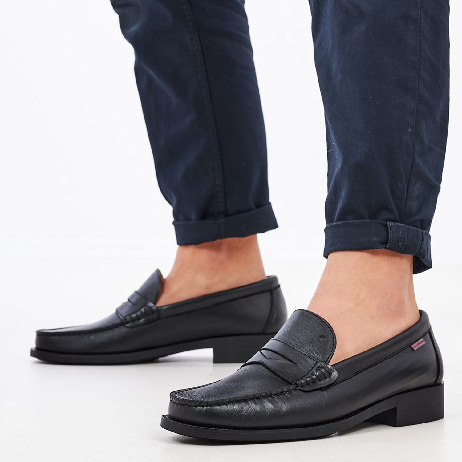 Men Moccasins 347300 Black Leather Sea and City