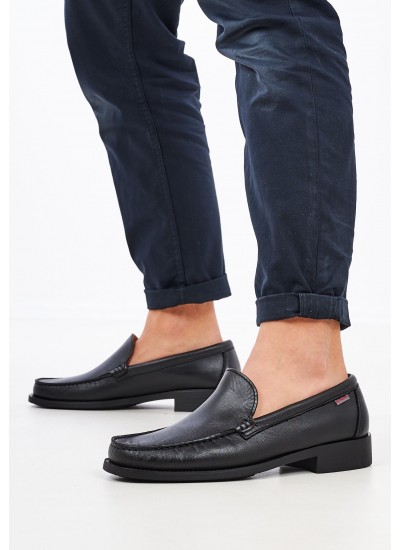 Men Moccasins 347301 Black Leather Sea and City