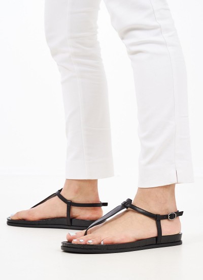 Γυναικεία Flats Gizeh.BS Ανθρακί Δέρμα Birkenstock