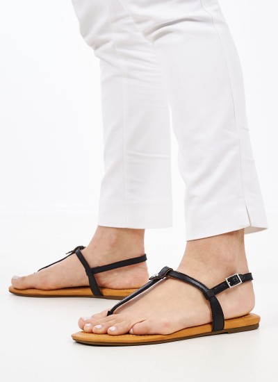 Γυναικεία Flats Gizeh.BS Ανθρακί Δέρμα Birkenstock